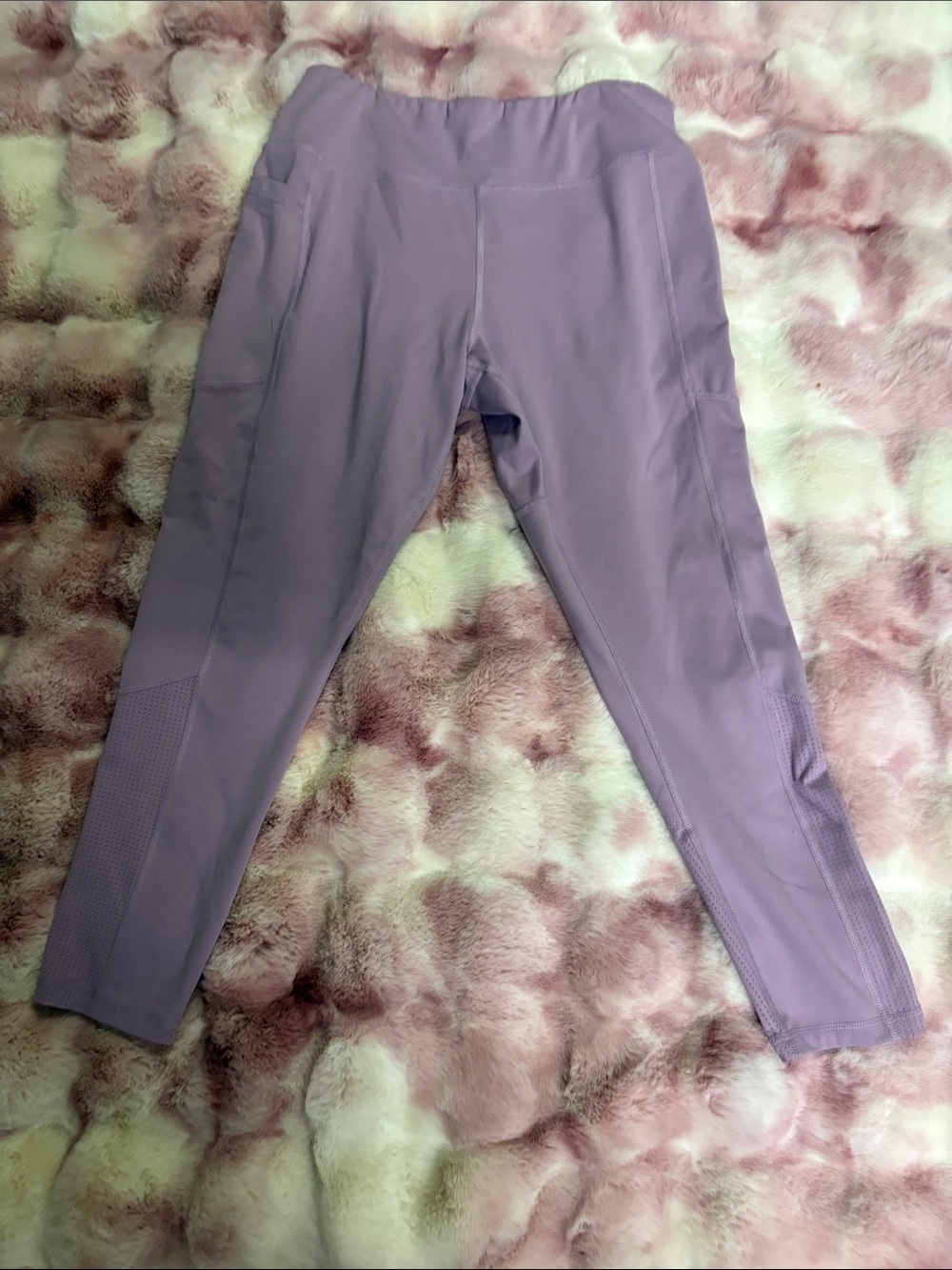 Juicy Couture Lilac Mesh-Detail Leggings with Side Pockets